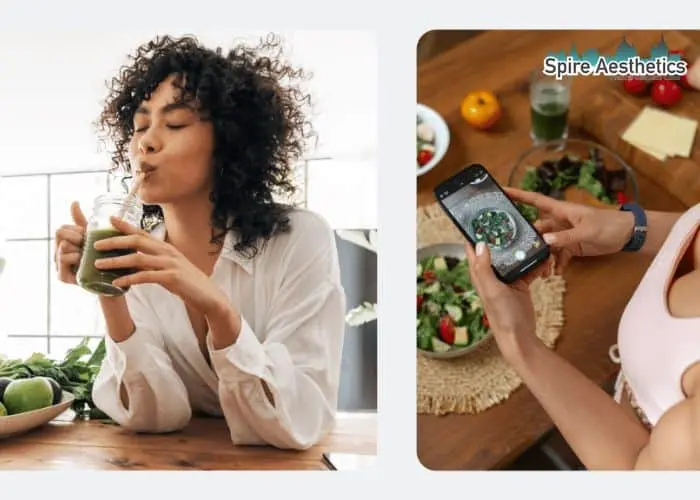 Image of woman looking into her diet and fat freezing Carlton to improve her health
