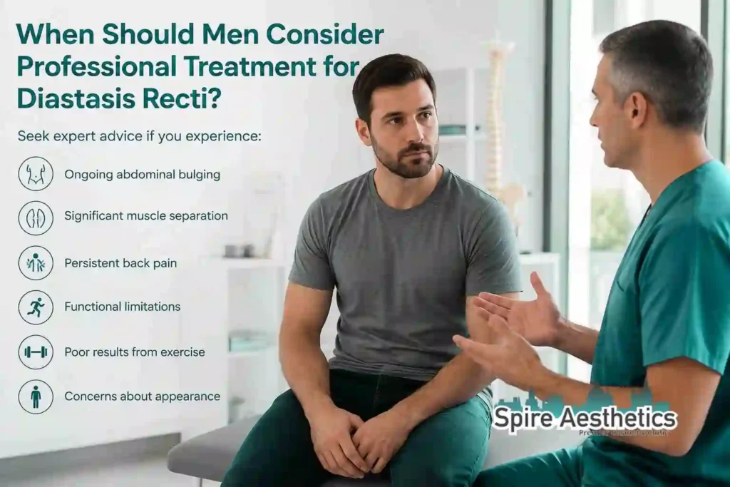 When Should Men Consider Professional Treatment for Diastasis Recti Carlton?